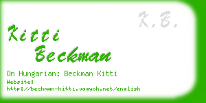 kitti beckman business card